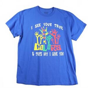 Vintage Single Stitch I See Your True Colors And That's Why I Love You Tee Large